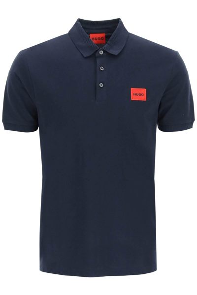 Hugo Slim Fit Polo Shirt In Dark Blue 405