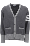THOM BROWNE THOM BROWNE COTTON CARDIGAN WITH HECTOR INTARSIA