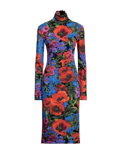 Dolce & Gabbana Woman Midi Dress Black Size 10 Cotton, Polyamide, Elastane