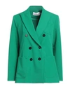 Simona Corsellini Woman Blazer Green Size 4 Polyester, Viscose, Elastane In Green