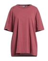 Diesel Woman T-shirt Burgundy Size M Cotton In Red