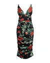 Dolce & Gabbana Woman Midi Dress Black Size 8 Silk, Elastane, Polyester, Polyamide In Black