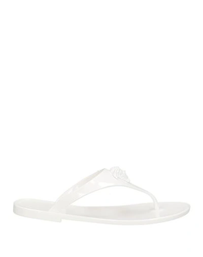 Versace Woman Thong Sandal White Size 11 Rubber