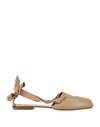 Maison Margiela Woman Ballet Flats Camel Size 10 Soft Leather In Beige