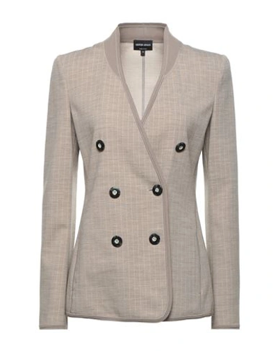 Giorgio Armani Woman Blazer Beige Size 8 Polyester, Wool, Polyamide, Elastane
