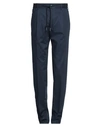 Tagliatore Man Pants Navy Blue Size 36 Cotton, Elastane