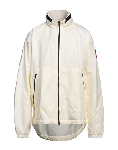 Moncler Man Jacket Ivory Size 5 Polyamide In White