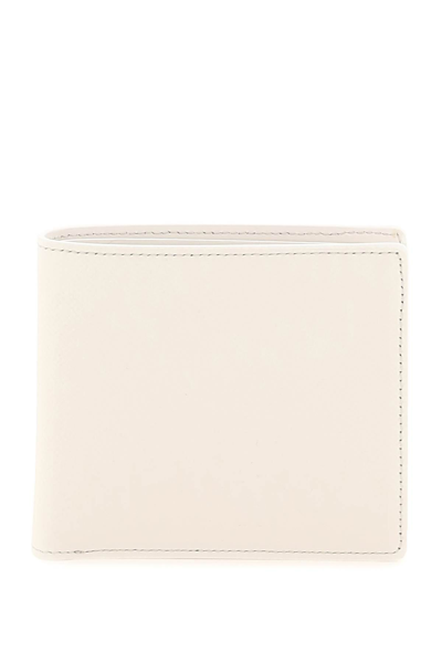 Maison Margiela Grained Leather Bi Fold Wallet In Pink