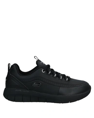 Skechers Woman Sneakers Black Size 6 Leather, Rubber