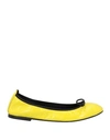 Daniele Ancarani Woman Ballet Flats Yellow Size 6 Leather