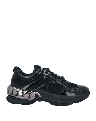Casadei Woman Sneakers Black Size 6.5 Leather, Textile Fibers