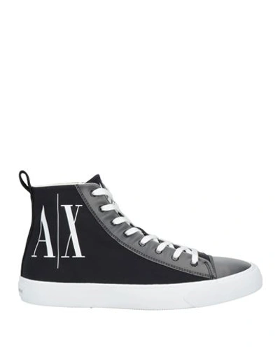 Armani Exchange Man Sneakers Black Size 11 Textile Fibers In Black