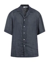 Grifoni Man Shirt Slate Blue Size 42 Linen