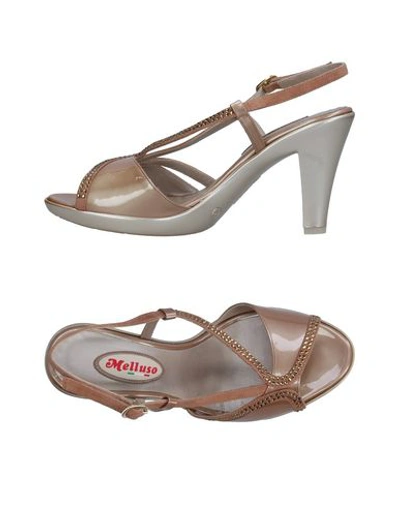 Melluso Woman Sandals Light Brown Size 11 Soft Leather In Beige