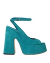 Vic Matie Vic Matiē Woman Sandals Turquoise Size 8 Leather In Blue
