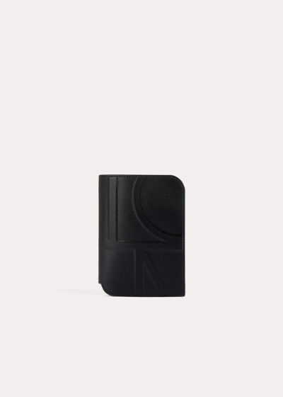 Totême Monogram Leather Passport Holder In Black 200