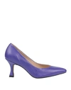 Elena Del Chio Woman Pumps Purple Size 9 Soft Leather