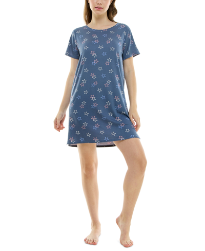 Roudelain Women's Printed Short-sleeve Sleepshirt In Allie Stars