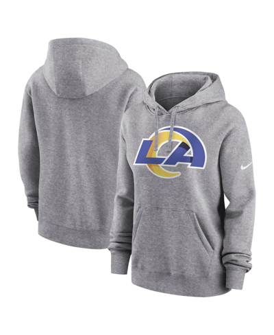 Nike Women's  Heather Gray Los Angeles Rams Team Logo Club Fleece Pullover Hoodie