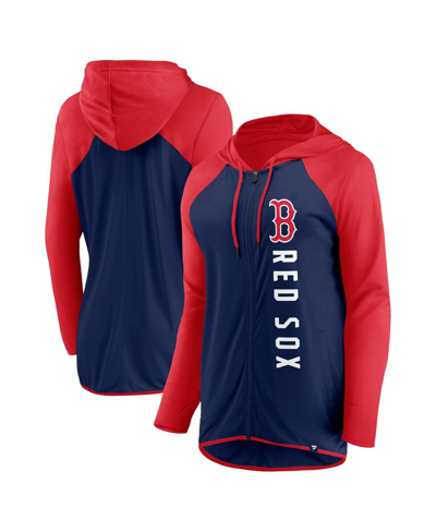 Fanatics Women's  Navy, Red Boston Red Sox Forever Fan Full-zip Hoodie Jacket
