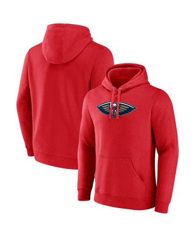 Fanatics Branded  Red New Orleans Pelicans Primary Logo Pullover Hoodie