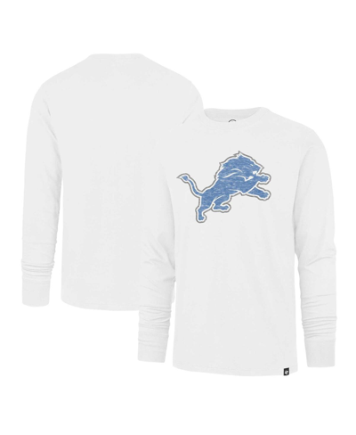47 Brand Men's ' White Distressed Detroit Lions Premier Franklin Long Sleeve T-shirt
