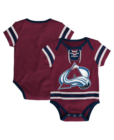 Outerstuff Babies' Infant Boys And Girls Burgundy Colorado Avalanche Hockey Jersey Bodysuit