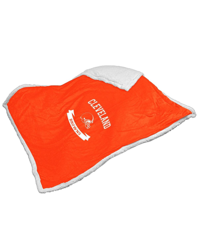 Logo Brands Cleveland Browns 50" X 60" Sherpa Blanket In Orange
