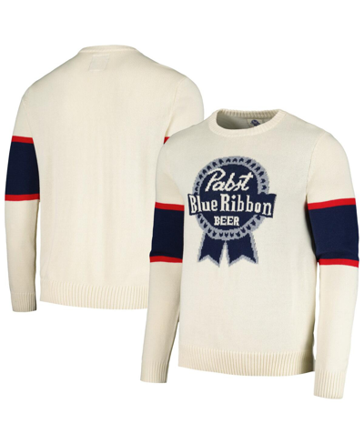 American Needle Men's  Cream Pabst Blue Ribbon Mccallister Pullover Sweater