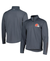 MSX BY MICHAEL STRAHAN MEN'S MSX BY MICHAEL STRAHAN CHARCOAL CLEVELAND BROWNS 1/4-ZIP SWEATSHIRT