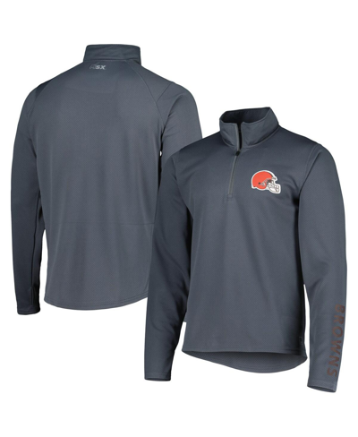 Msx By Michael Strahan Men's  Charcoal Cleveland Browns 1/4-zip Sweatshirt