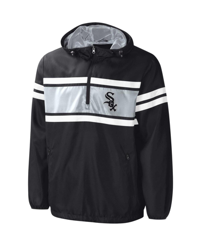 G-iii Sports By Carl Banks Men's  Black Chicago White Sox Game Score Quarter-zip Windbreaker