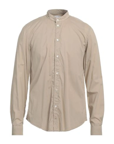 Dondup Man Shirt Khaki Size Xxl Cotton In Beige