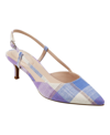 Bandolino Women's Movito Slingback Kitten Heel Pumps In Purple Plaid Multi - Textile