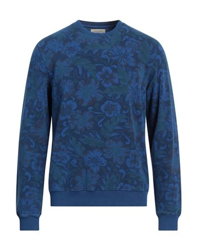Rossopuro Man Sweatshirt Bright Blue Size 6 Cotton, Elastane
