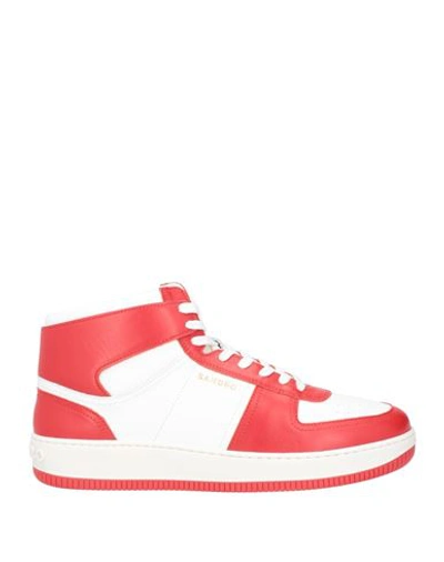 Sandro Man Sneakers Red Size 12 Soft Leather