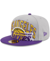 New Era Men's  Gray, Purple Los Angeles Lakers Tip-off Two-tone 59fifty Fitted Hat In Gray,purple
