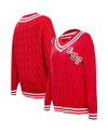 Pro Standard Red Buffalo Bills Prep V-neck Pullover Sweater In Red