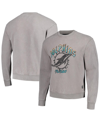 THE WILD COLLECTIVE MEN'S AND WOMEN'S THE WILD COLLECTIVE GRAY MIAMI DOLPHINS DISTRESSED PULLOVER SWEATSHIRT