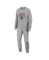 Wear By Erin Andrews Heather Gray New York Giants Plus Size Knitted Tri-blend Long Sleeve T-shirt & In Heather Gray