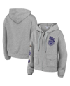 WEAR BY ERIN ANDREWS WOMEN'S WEAR BY ERIN ANDREWS HEATHER GRAY BALTIMORE RAVENS FULL-ZIP HOODIE