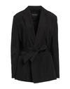 Bcbgmaxazria Woman Blazer Black Size 8 Cotton, Linen, Tencel