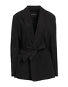 Bcbgmaxazria Woman Blazer Black Size 2 Cotton, Linen, Tencel