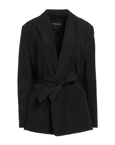 Bcbgmaxazria Woman Blazer Black Size 2 Cotton, Linen, Tencel In Black