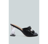 London Rag Fantasy Clear Heel Jewel Sandal In Black