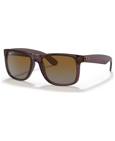 Ray Ban Polarized Sunglasses, Rb4165 Justin Gradient In Transparent Dark Brown