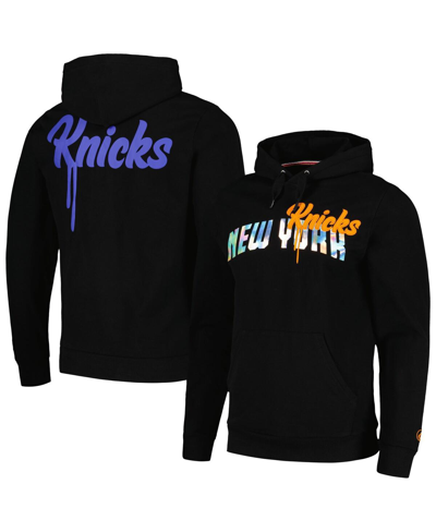 Fisll Men's And Women's  Black New York Knicks Reflective Metallic Pullover Hoodie