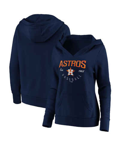 Fanatics Women's  Navy Houston Astros Core Live For It V-neck Pullover Hoodie