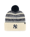 47 BRAND MEN'S '47 BRAND NATURAL NEW YORK YANKEES TAVERN CUFFED KNIT HAT WITH POM