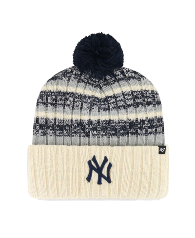 47 Brand Men's ' Natural New York Yankees Tavern Cuffed Knit Hat With Pom